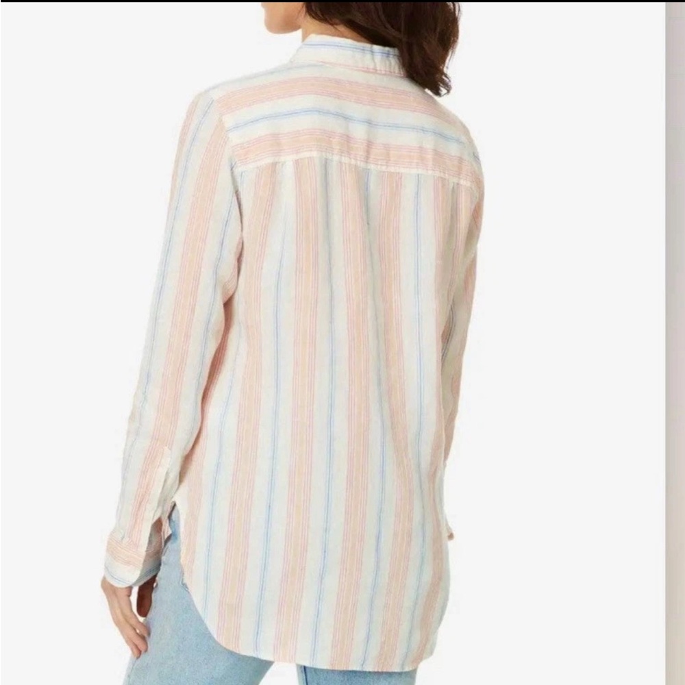 L.L. Bean Striped 100% Linen Button Down Long Sleeve Shirt Size XS (P) Coastal - Picture 4 of 10